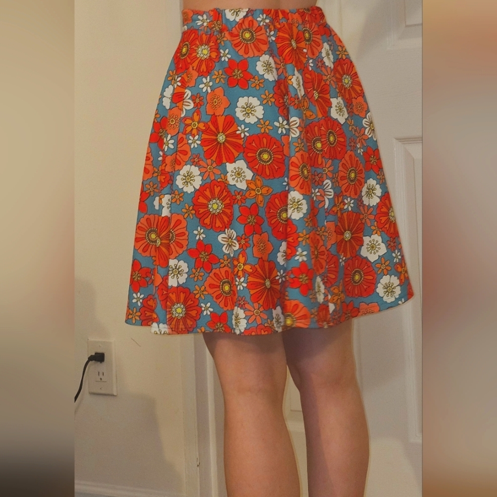 Smak Parlour - Turquoise & Pink Floral Sweet Talk High Waisted Skirt - women's S